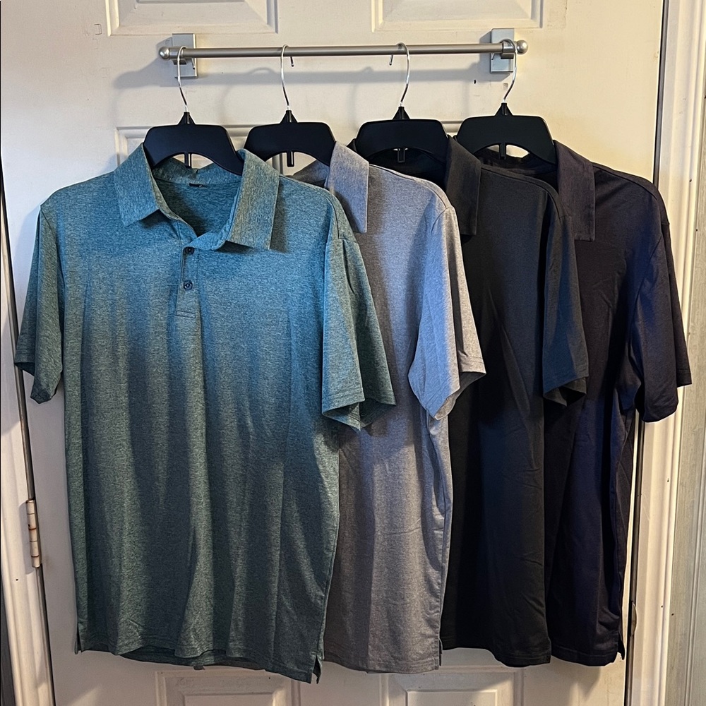 Bundle of 4 Amazon Basics Men’s Polos Size M